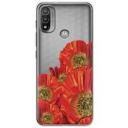 Прозрачный чехол BoxFace Motorola E20 Red Poppies