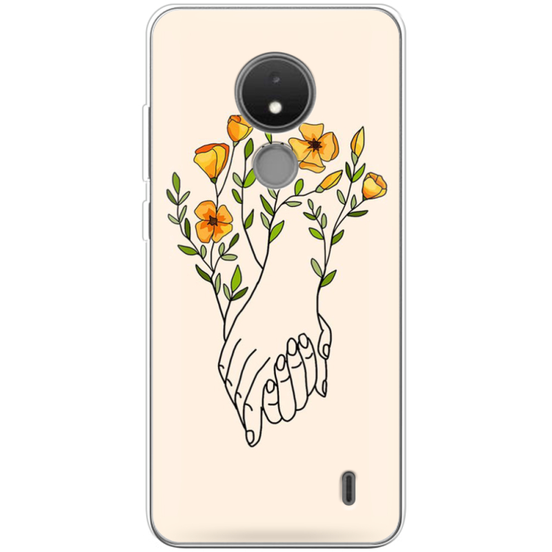 Чехол BoxFace Nokia C21 Flower Hands