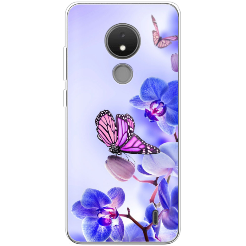 Чехол BoxFace Nokia C21 Orchids and Butterflies