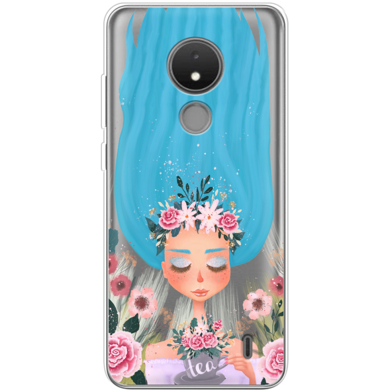 Прозрачный чехол BoxFace Nokia C21 Blue Hair