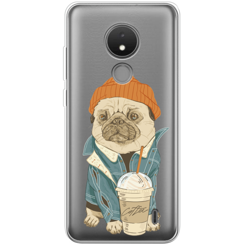 Прозрачный чехол BoxFace Nokia C21 Dog Coffeeman