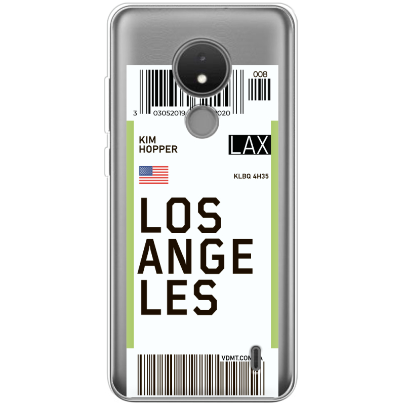 Прозрачный чехол BoxFace Nokia C21 Ticket Los Angeles