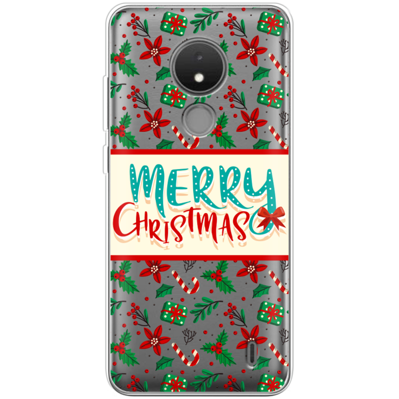 Прозрачный чехол BoxFace Nokia C21 Vintage Christmas Pattern