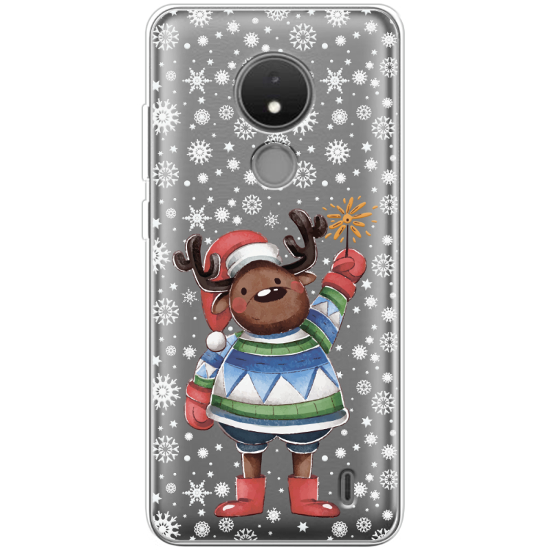 Прозрачный чехол BoxFace Nokia C21 Christmas Deer with Snow