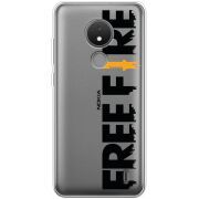 Прозрачный чехол BoxFace Nokia C21 Free Fire Black Logo