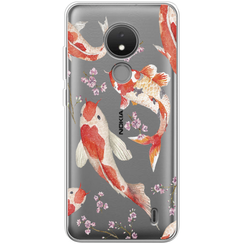 Прозрачный чехол BoxFace Nokia C21 Japanese Koi Fish