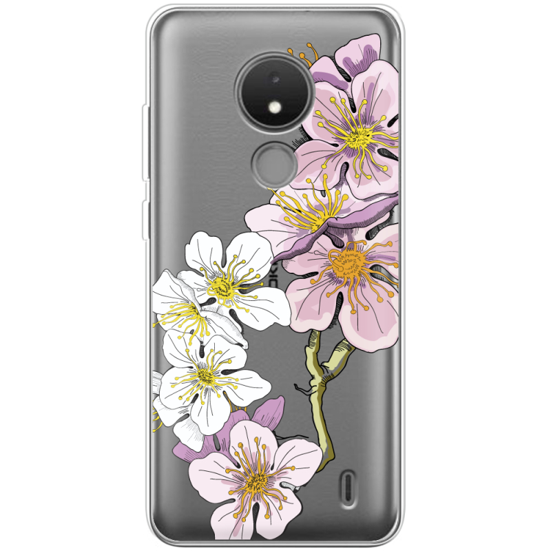 Прозрачный чехол BoxFace Nokia C21 Cherry Blossom