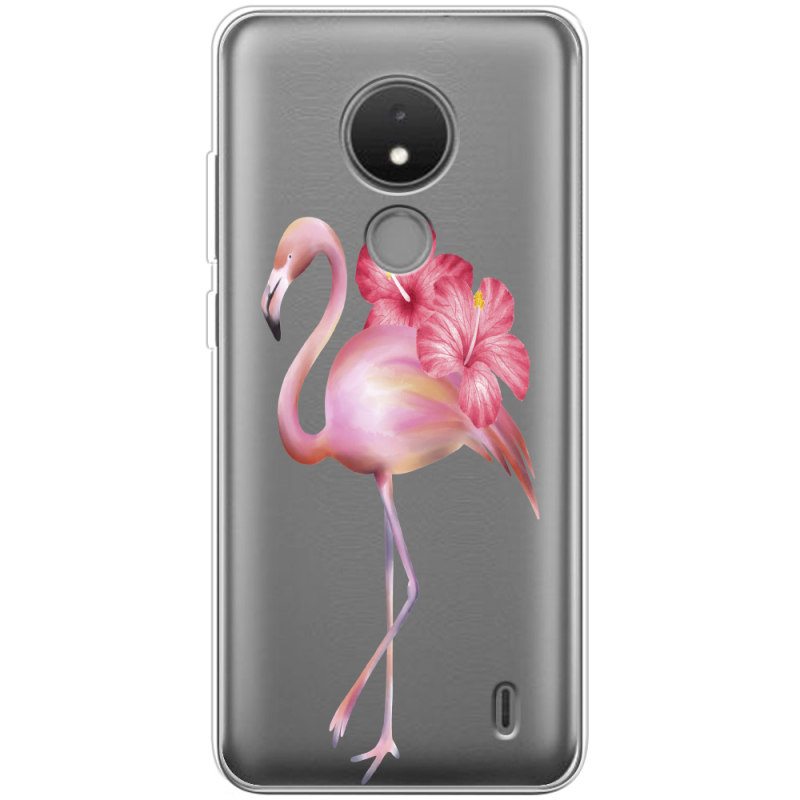 Прозрачный чехол BoxFace Nokia C21 Floral Flamingo