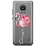 Прозрачный чехол BoxFace Nokia C21 Floral Flamingo