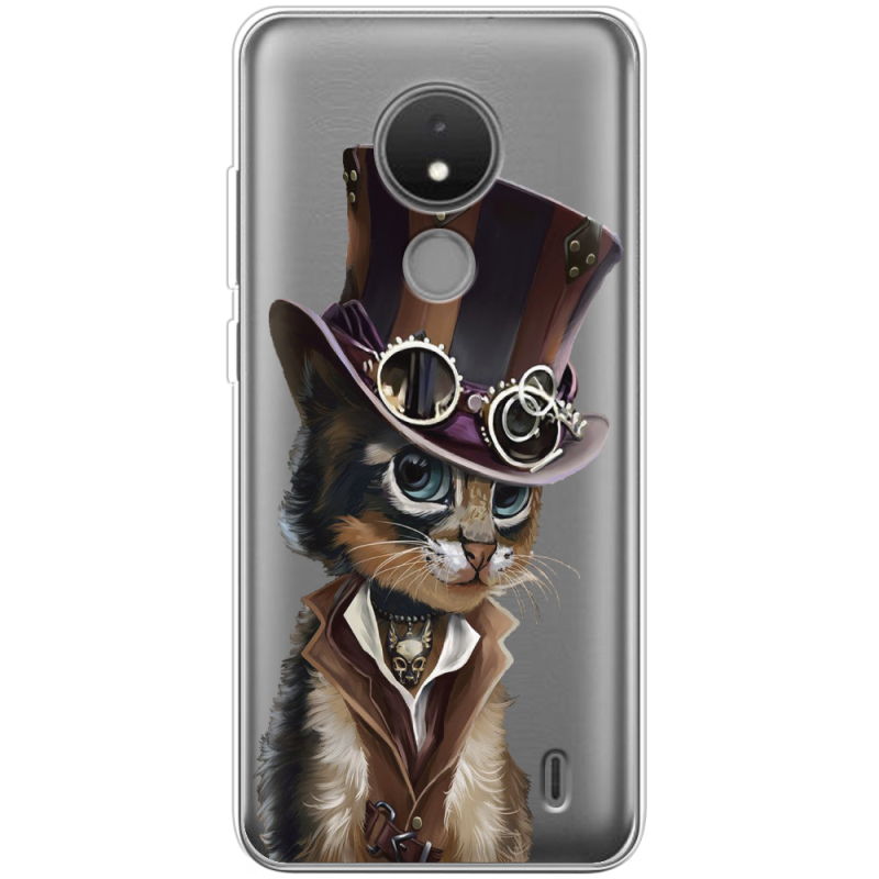 Прозрачный чехол BoxFace Nokia C21 Steampunk Cat