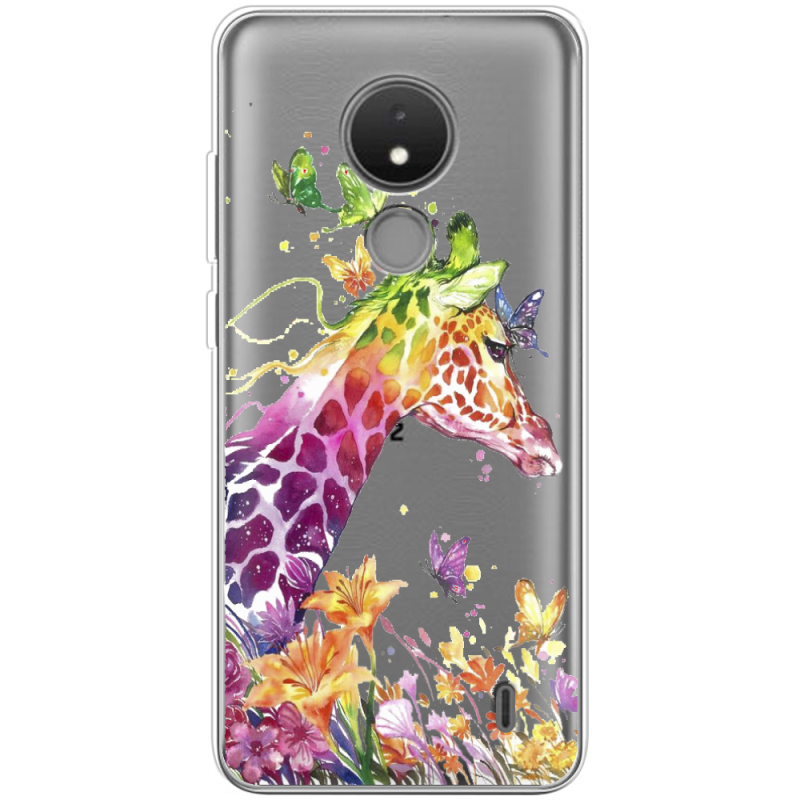 Прозрачный чехол BoxFace Nokia C21 Colorful Giraffe