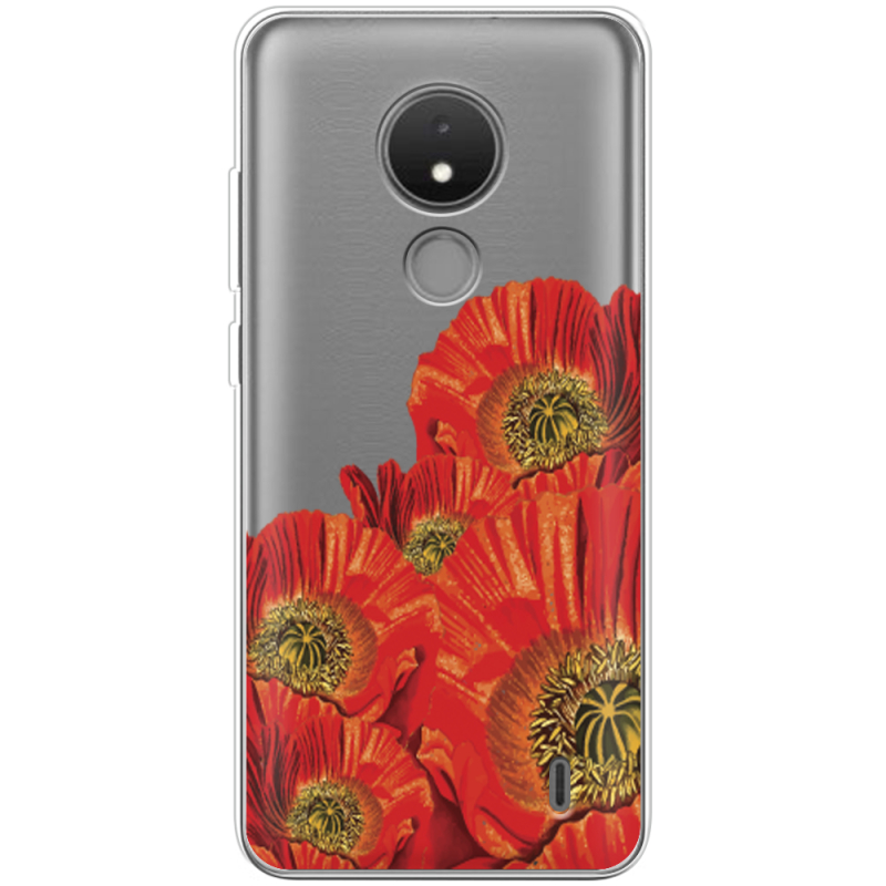 Прозрачный чехол BoxFace Nokia C21 Red Poppies