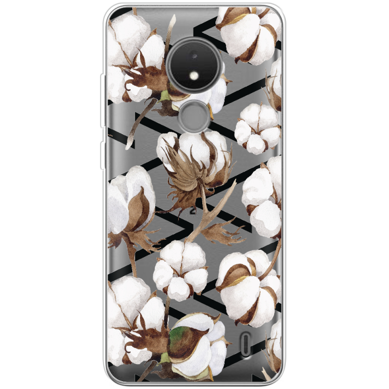 Прозрачный чехол BoxFace Nokia C21 Cotton flowers