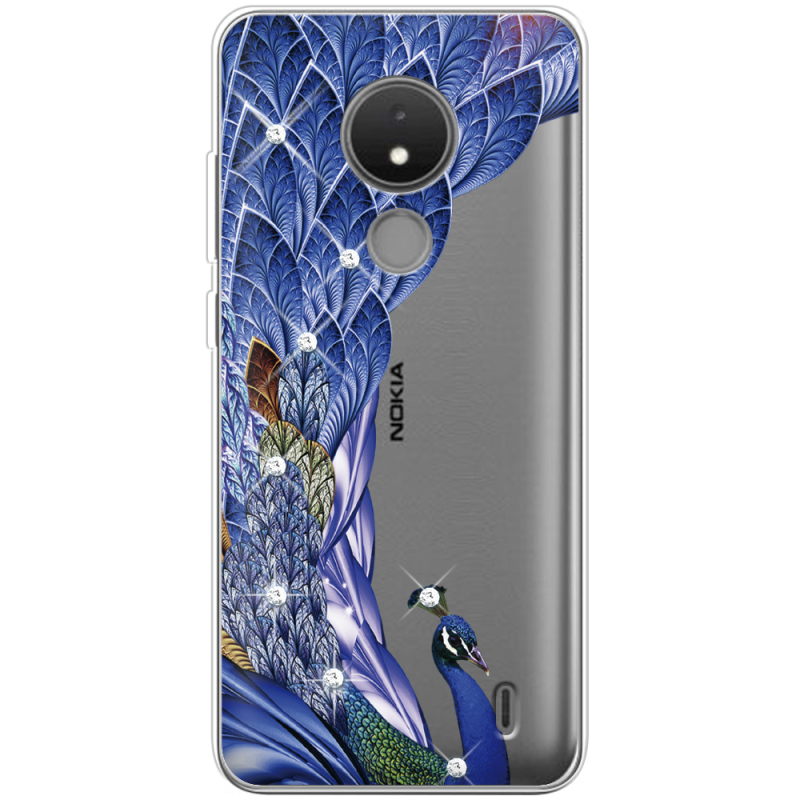 Чехол со стразами Nokia C21 Peafowl