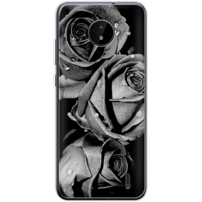 Чехол BoxFace Nokia C20 Black and White Roses