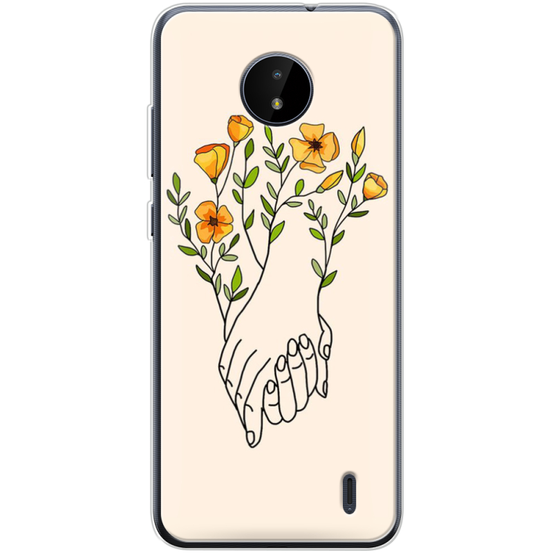 Чехол BoxFace Nokia C20 Flower Hands