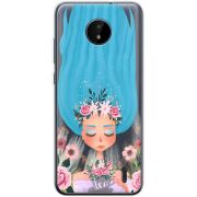 Прозрачный чехол BoxFace Nokia C20 Blue Hair