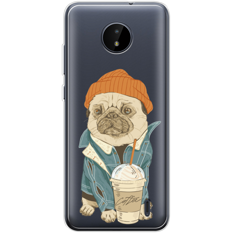 Прозрачный чехол BoxFace Nokia C20 Dog Coffeeman