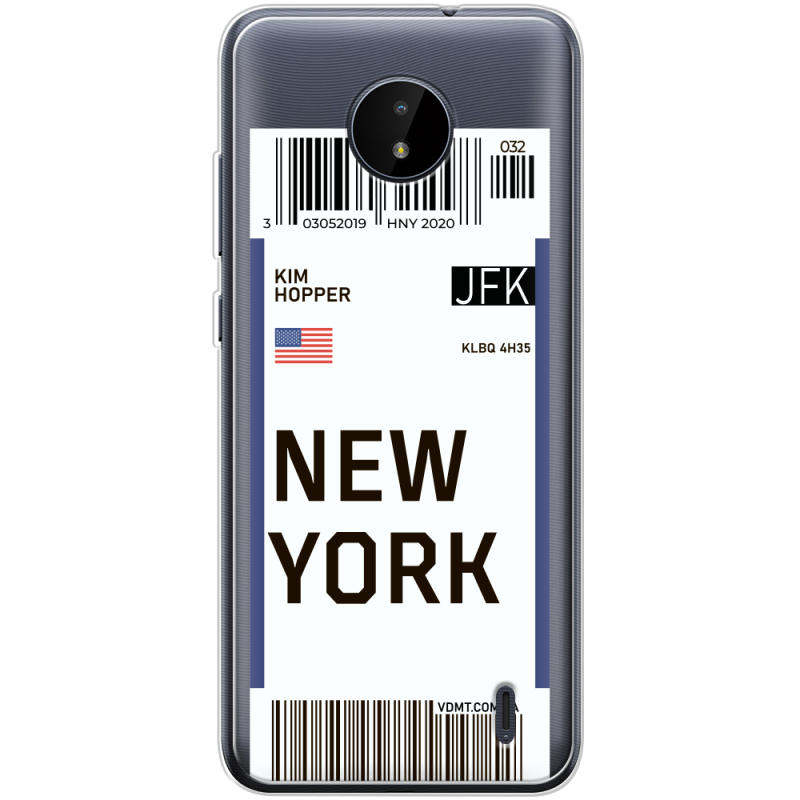 Прозрачный чехол BoxFace Nokia C20 Ticket New York