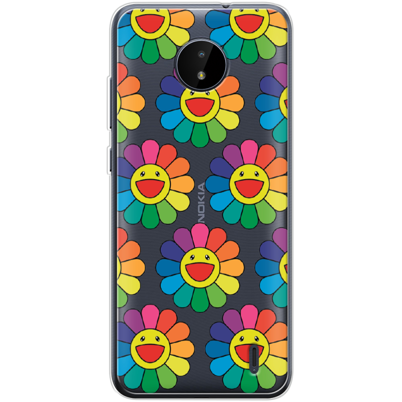 Прозрачный чехол BoxFace Nokia C20 Hippie Flowers