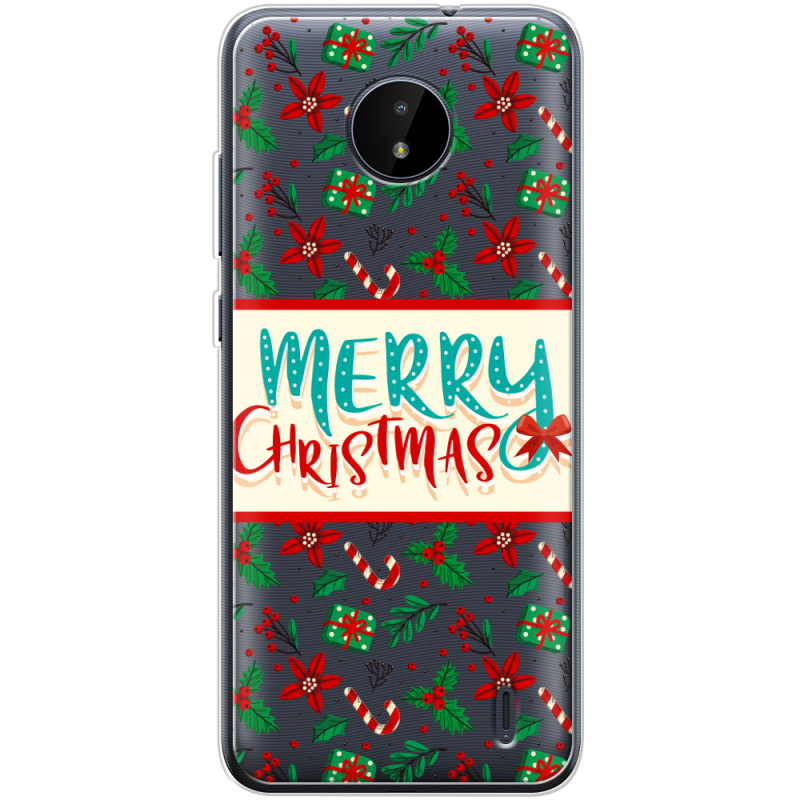 Прозрачный чехол BoxFace Nokia C20 Vintage Christmas Pattern