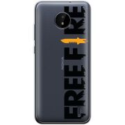 Прозрачный чехол BoxFace Nokia C20 Free Fire Black Logo