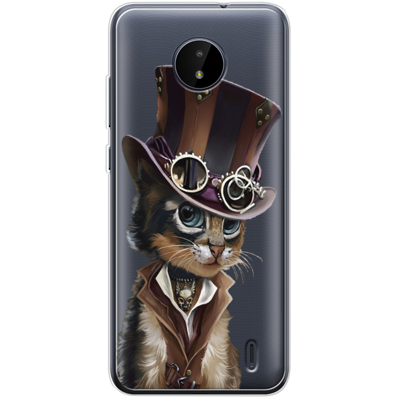 Прозрачный чехол BoxFace Nokia C20 Steampunk Cat