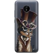 Прозрачный чехол BoxFace Nokia C20 Steampunk Cat