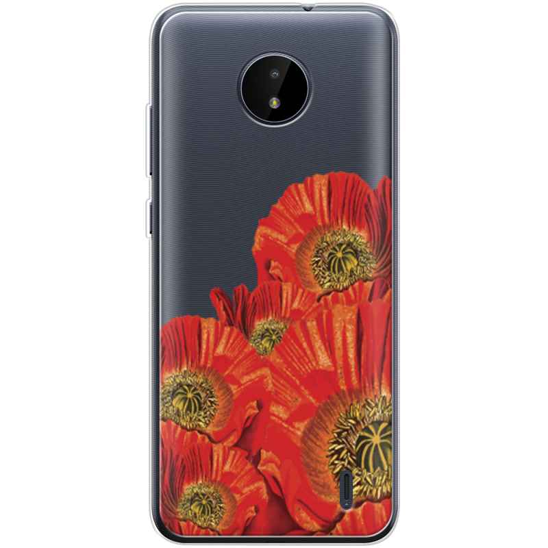 Прозрачный чехол BoxFace Nokia C20 Red Poppies