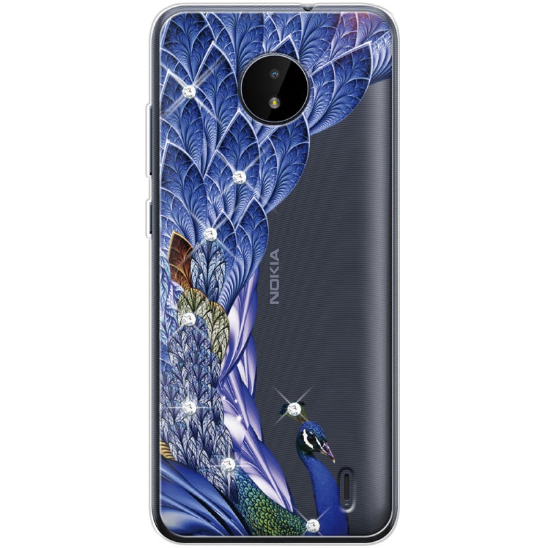 Чехол со стразами Nokia C20 Peafowl