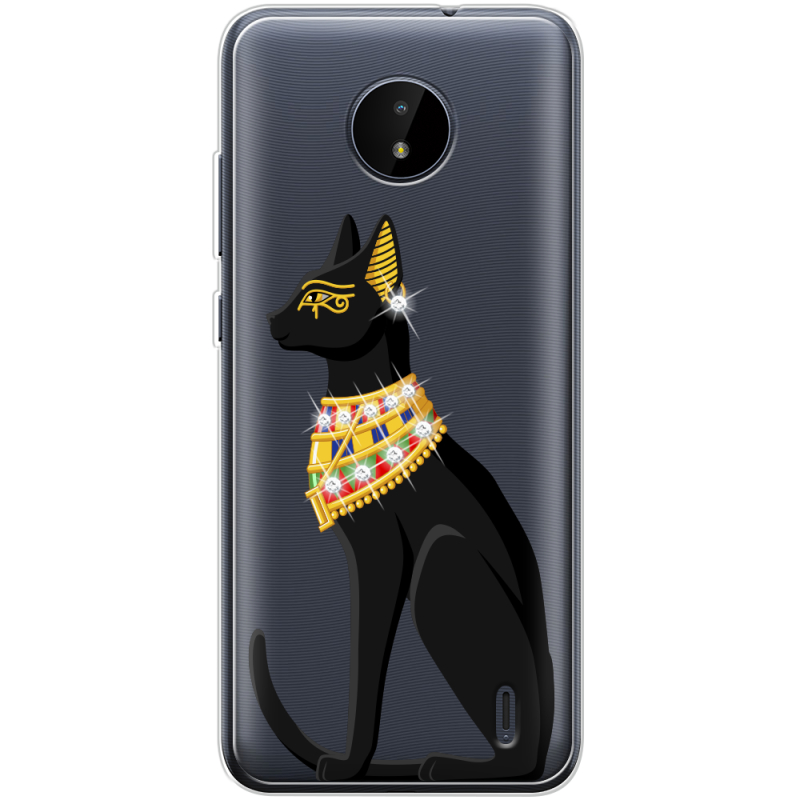 Чехол со стразами Nokia C20 Egipet Cat