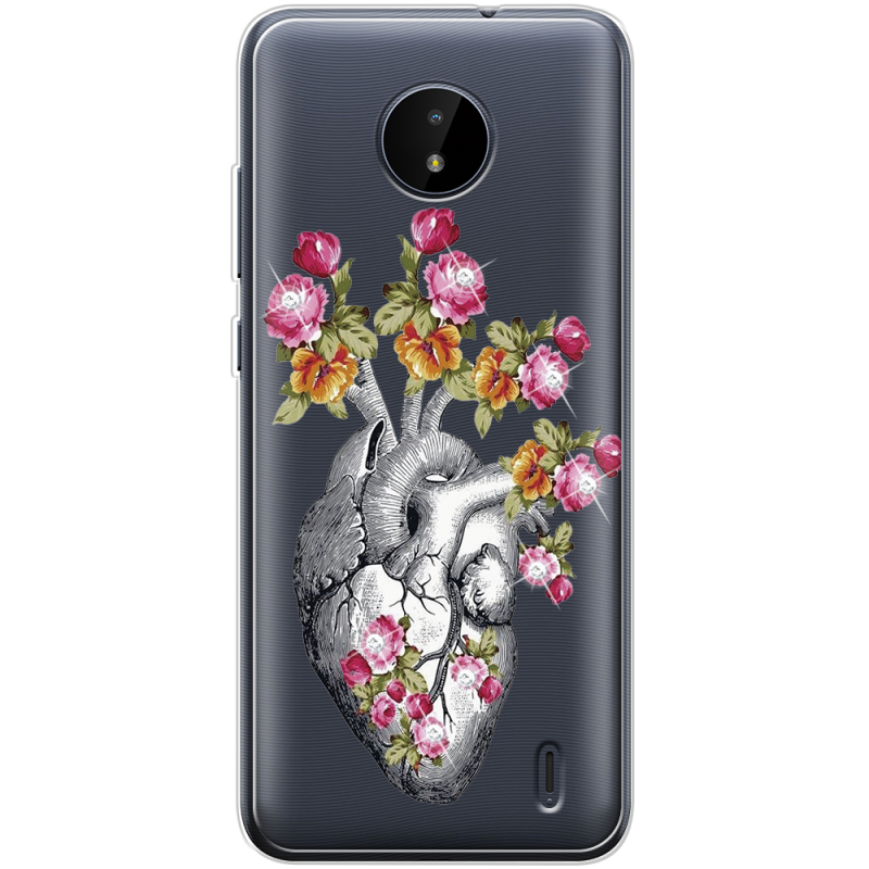 Чехол со стразами Nokia C20 Heart