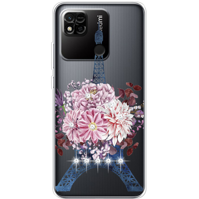 Чехол со стразами Xiaomi Redmi 10A Eiffel Tower