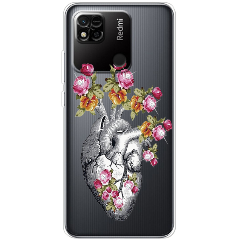 Чехол со стразами Xiaomi Redmi 10A Heart