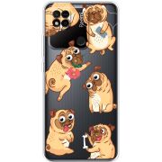 Прозрачный чехол BoxFace Xiaomi Redmi 10A с 3D-глазками Pug