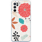 Чехол BoxFace OPPO A16 Line Flowers