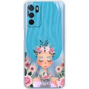 Прозрачный чехол BoxFace OPPO A16 Blue Hair