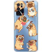 Прозрачный чехол BoxFace OPPO A16 с 3D-глазками Pug