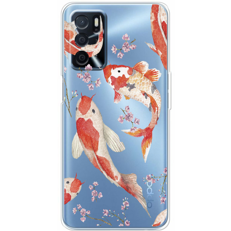 Прозрачный чехол BoxFace OPPO A16 Japanese Koi Fish