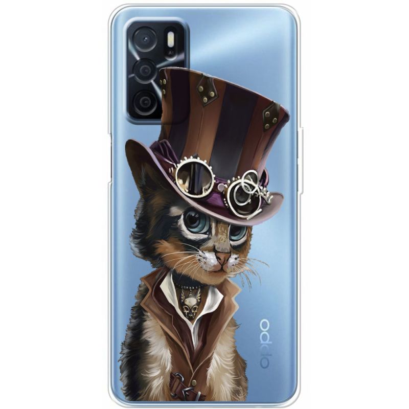 Прозрачный чехол BoxFace OPPO A16 Steampunk Cat