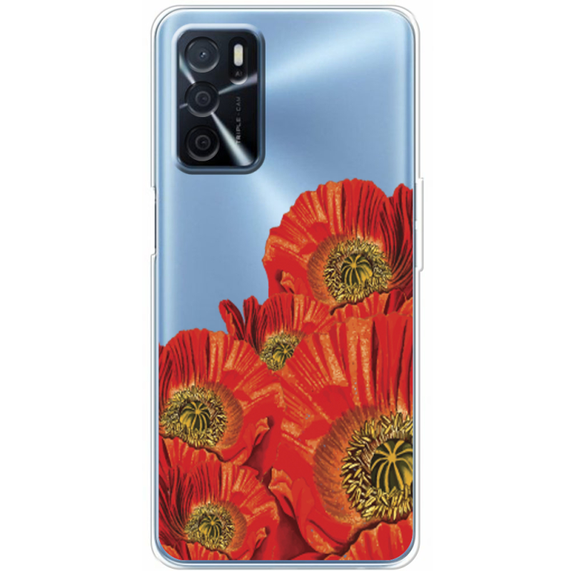 Прозрачный чехол BoxFace OPPO A16 Red Poppies