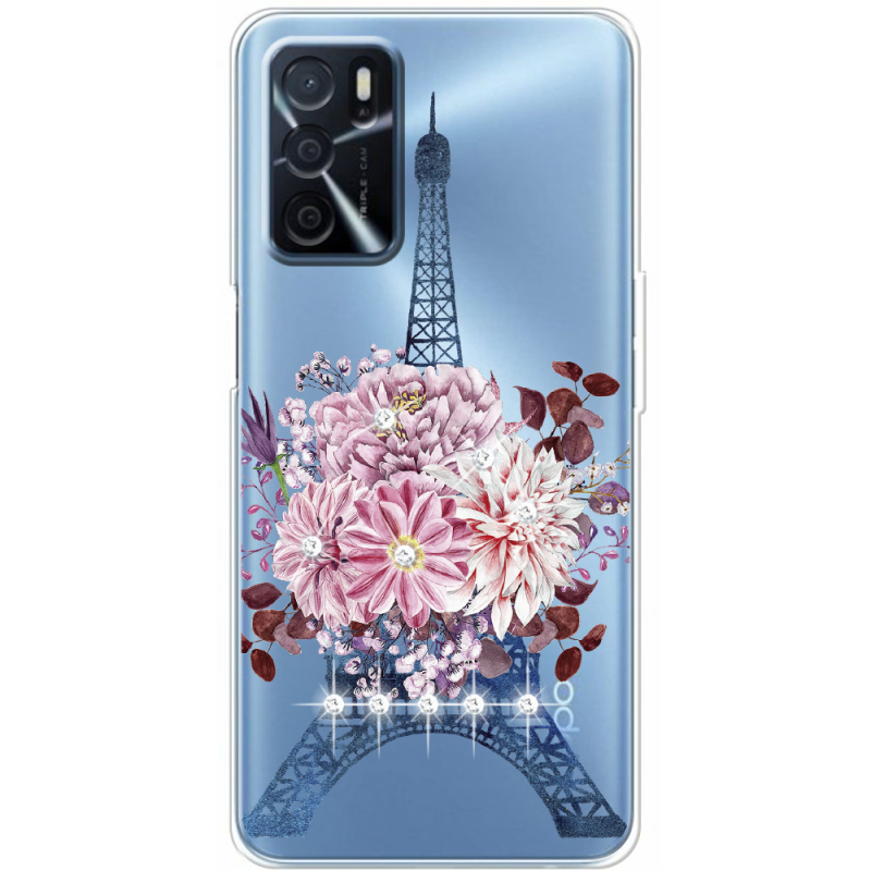 Чехол со стразами OPPO A16 Eiffel Tower