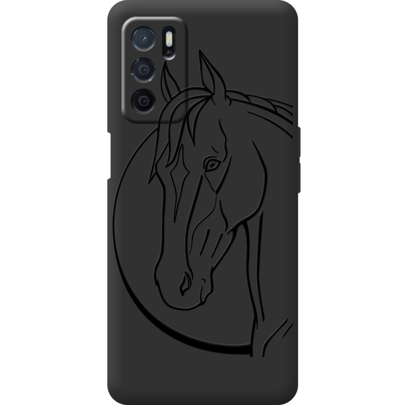 Черный чехол BoxFace OPPO A16 Horse