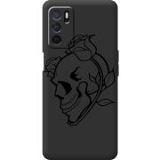 Черный чехол BoxFace OPPO A16 Skull and Roses