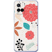 Чехол BoxFace Vivo Y21 Line Flowers