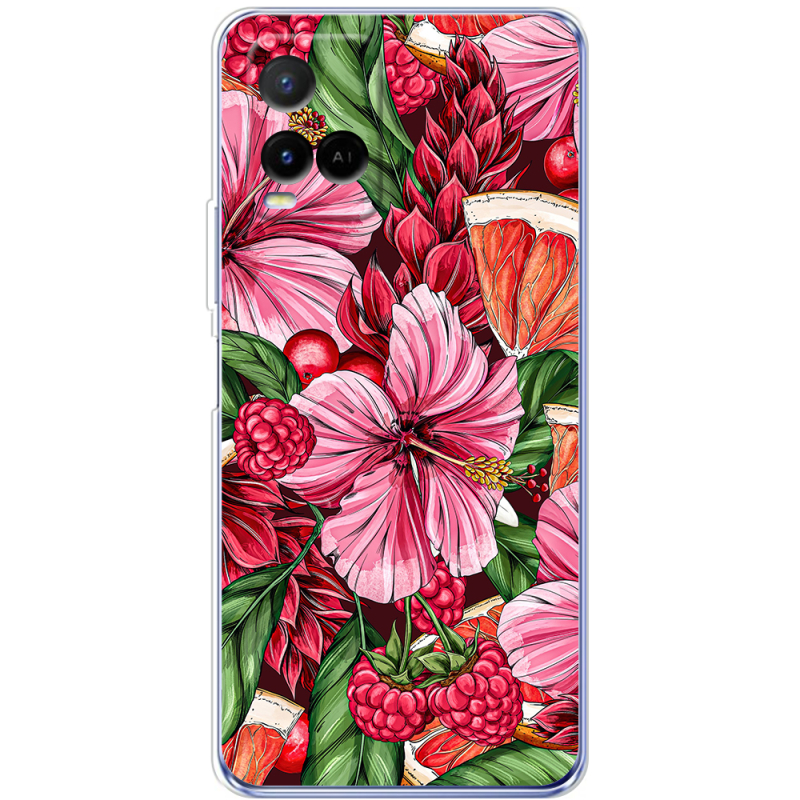 Чехол BoxFace Vivo Y21 Tropical Flowers