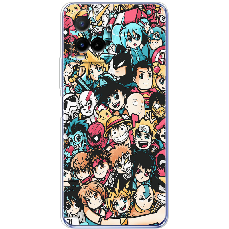 Чехол BoxFace Vivo Y21 Anime Stickers