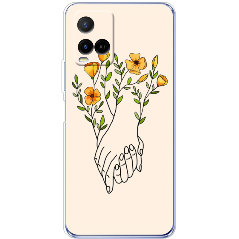 Чехол BoxFace Vivo Y21 Flower Hands