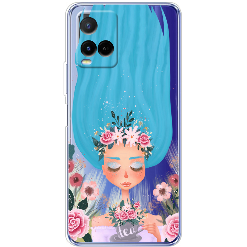 Прозрачный чехол BoxFace Vivo Y21 Blue Hair