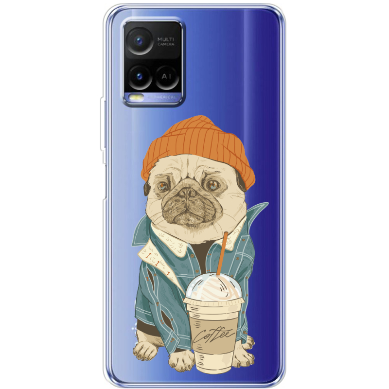 Прозрачный чехол BoxFace Vivo Y21 Dog Coffeeman